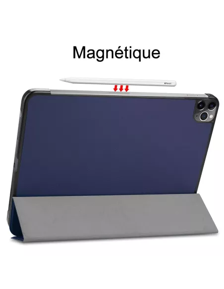 ibroz Leather Case Smart Folio Cover for iPad Pro 11" (1ᵉ, 2ᵉ, 3ᵉ, 4ᵉ Generation) night blue