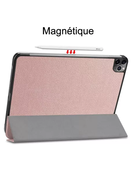 ibroz Leather Smart Folio Cover for iPad Pro 11" (1ᵉ, 2ᵉ, 3ᵉ, 4ᵉ Generation) pink gold