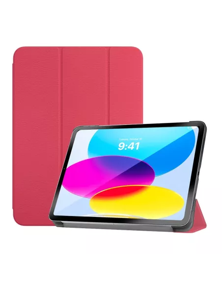 ibroz Leather Smart Folio Cover for iPad 10.9" (10ᵉ Generation) - Watermelon Pink
