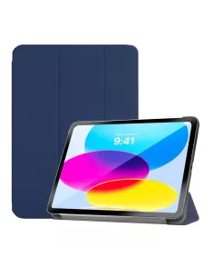 ibroz Etui Cuir Smart Folio Cover pour iPad 10.9" (10ᵉ Génération) - bleu marine