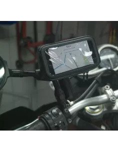 Universal smartphone mount on rearview mirror for motorcycles, bicycles, ... 2