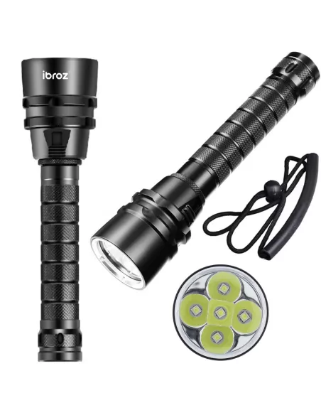 ibroz Diving torch 80m 5 Leds (L2) extra powerful - 10000 Lm - Daylight