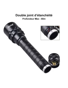 ibroz Diving torch 80m 5 Leds (L2) extra powerful - 10000 Lm - Daylight 2