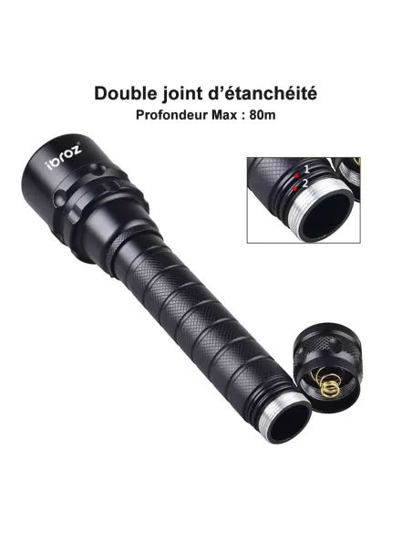 Diving torch 80m 5 Leds (L2) extra powerful - 10000 Lm - Light...