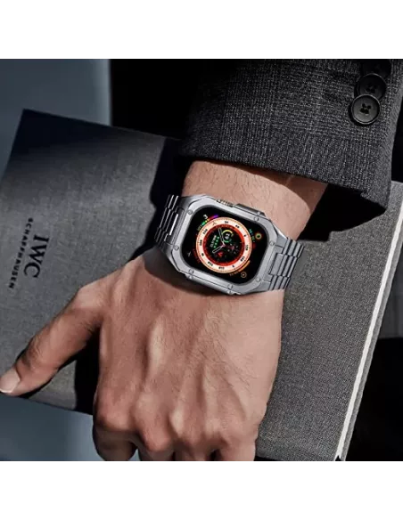 Bracelet Luxe Acier Inoxydable pour Apple Watch Ultra 49mm - Argent...