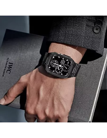 Bracelet Luxe Acier Inoxydable pour Apple Watch Ultra 49mm - Noir |...