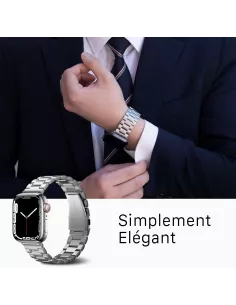 Casual Stainless Steel Band for Apple Watch 8, 7, 6, SE, 5, 4 - Silver 2