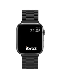 Bracelet Casual Acier Inoxydable pour Apple Watch 8, 7, 6, SE, 5, 4 - Noir