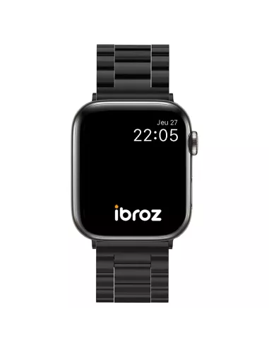 Casual Stainless Steel Band for Apple Watch 8, 7, 6, SE, 5, 4 - Black