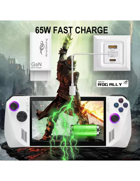 Chargeur secteur 65W GaN pour ROG Ally - Triple USB + Câble USB-C 1...