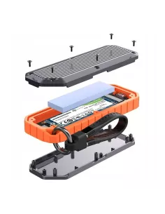ibroz - Boîtier durci et étanche pour SSD M.2 - Compatible NVMe / PCIe Gen3 et NGFF / SATA Gen3 - Silver 2