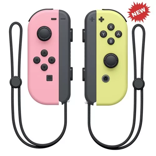 Paire de manettes Joy-Con pour Nintendo Switch - Switch Lite - OLED - Rose Pastel et Jaune Pastel