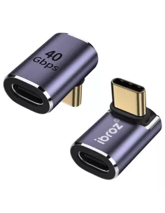 Adaptateur USB-C mâle vers USB-C femelle à angle droit | Ibroz