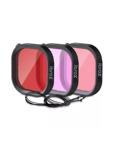 ibroz Lot de 3 Filtres Rouge, Rose, Magenta pour Caisson de Plongée Original GoPro Hero 9 / 10 / 11