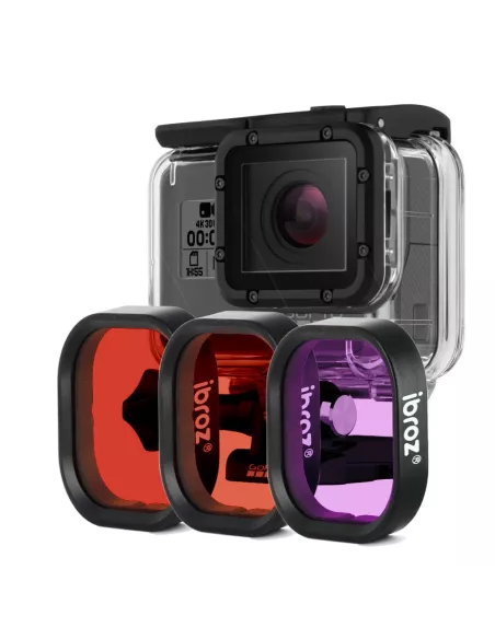 ibroz Lot de 3 Filtres Rouge, Rose, Magenta pour Caisson de Plongée Original GoPro Hero 5/6/7