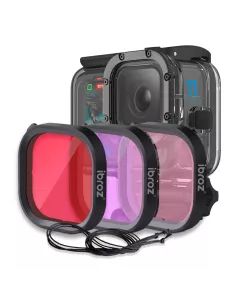ibroz Lot de 3 Filtres Rouge, Rose, Magenta pour Boîtier Caisson de Plongée Original GoPro Hero 9 / 10 / 11