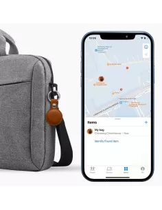 MiLi MiTag tracker localisateur + Etui Cuir porte-clés - Havane 2