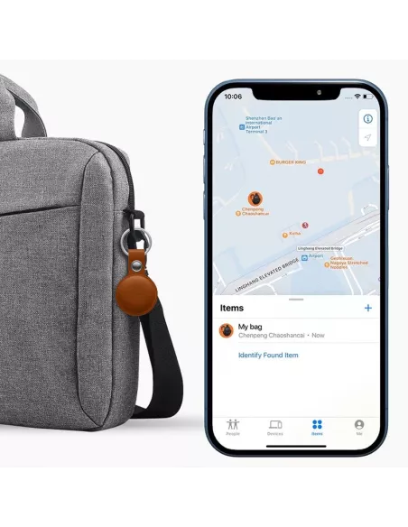 MiLi MiTag tracker + Leather key case - Havana | I...