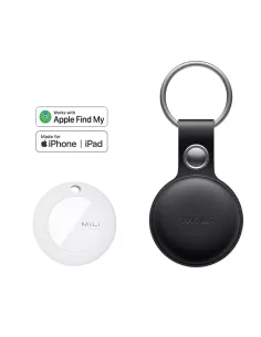 MiLi MiTag tracker localisateur + Etui Cuir porte-clés - Noir