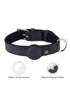 Collier Localisateur pour Chien Compatible MiTag & AirTag-noir
