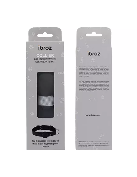 MiTag & AirTag Compatible Dog Locator Collar - Black | ...