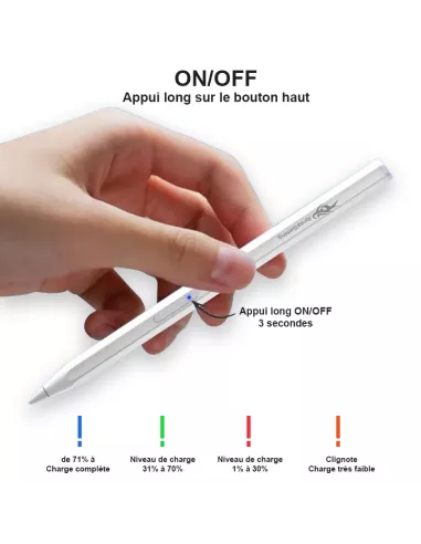 Stylet Pencil Magnétique Bluetooth - Compatible Apple iPad 2018/202...
