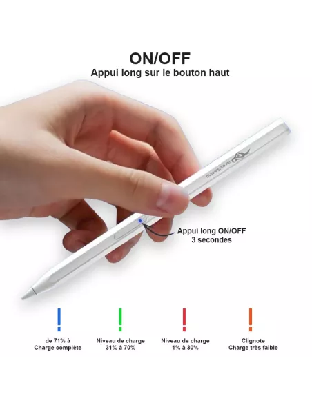 Stylet Pencil Magnétique Bluetooth - Compatible Apple iPad 2018/202...