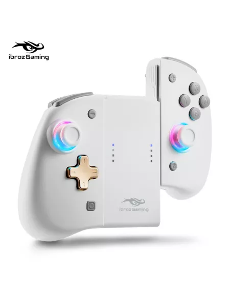 Paire de manettes Joycon RGB pour Nintendo Switch/OLED - Blanc | Ibroz