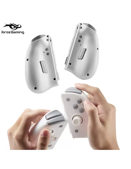 Paire de manettes Joycon RGB pour Nintendo Switch/OLED - Blanc | Ibroz