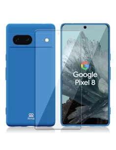 Google Pixel 8 Coque bleue LSR Hybrid + Protection Ecran 9H