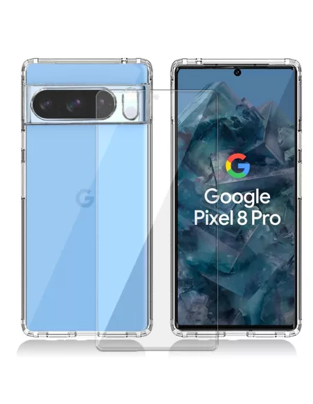 IBROZ Google Pixel 8 PRO Coque Antichoc Ultime Transparente + Protection Ecran 9H