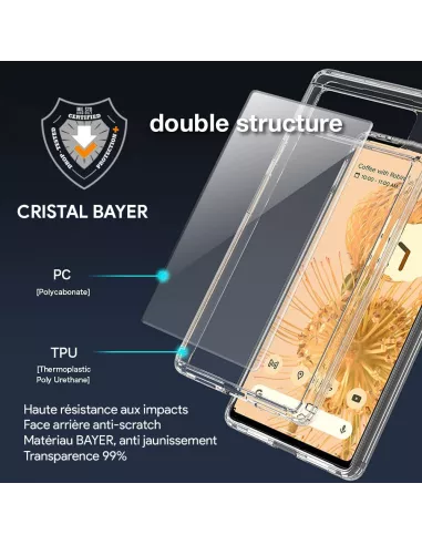 Google Pixel 7 Shockproof Case Bayer Transparent + Screen Protector...