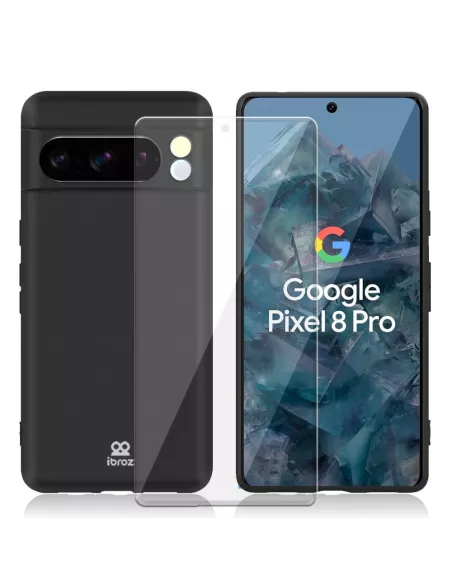 Google Pixel 7 Liquid Silicone Case + 9H Screen Protector - Blue R...
