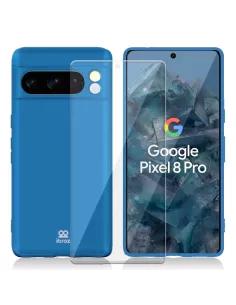 IBROZ Google Pixel 8 PRO Coque LSR Hybrid + Protection Ecran 9H - Bleu