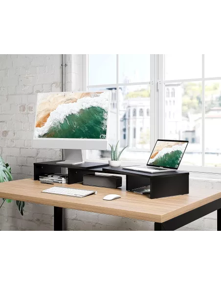 Support de bureau rehausseur pour double écran PC MAC | Ibroz