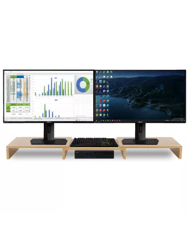 Support de bureau rehausseur pour double écran PC MAC | Ibroz