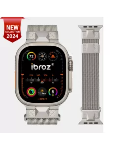 Bracelet Mecha Acier Inoxydable Apple Watch 8, 7, 6, SE, 5, 4 - Starlight