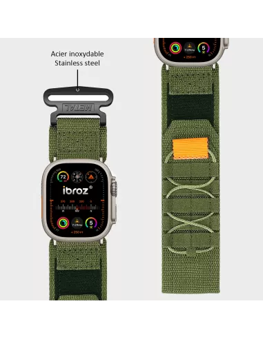 Bracelet Militaire en Nylon pour Apple Watch Ultra-Ultra 2 et Serie 9, 8, 7, 6, 5, 4 - Sport et Aventure