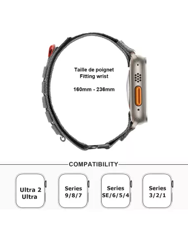 copy of Bracelet Militaire en Nylon pour Apple Watch Ultra-Ultra 2 et Serie 9, 8, 7, 6, 5, 4 - Sport et Aventure