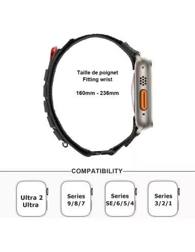 Bracelet Treck en Nylon pour Apple Watch Ultra-Ultra 2 et Serie 9, ...