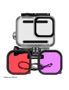 ibroz- Boîtier de Plongée Étanche 60m pour GoPro Hero7, Hero6, Hero5 avec Filtres Rouge et Magenta