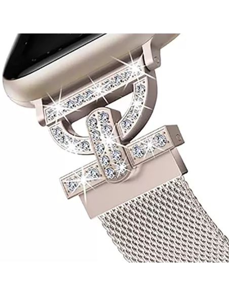 Bracelet Hermy en maille milanaise Apple Watch avec finition Strass...
