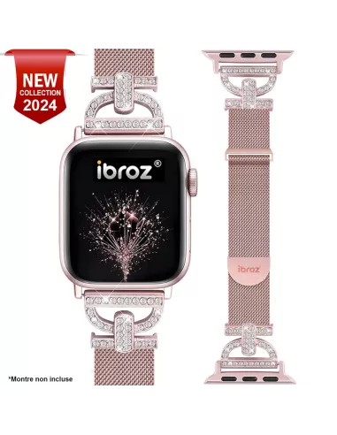 copy of Bracelet Hermy en maille milanaise Apple Watch avec finition Strass et fermeture magnétique - Starlight
