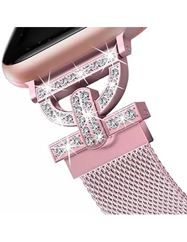 copy of Bracelet Hermy en maille milanaise Apple Watch avec finition Strass et fermeture magnétique - Starlight