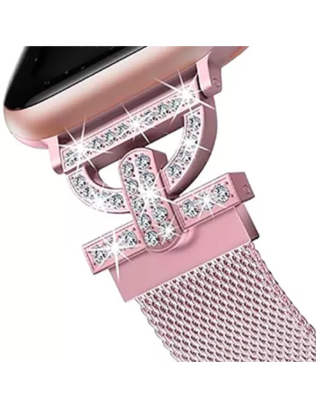 copy of Bracelet Hermy en maille milanaise Apple Watch avec finition Strass et fermeture magnétique - Starlight