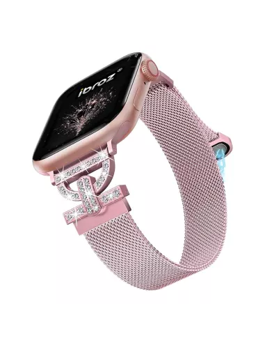 copy of Bracelet Hermy en maille milanaise Apple Watch avec finition Strass et fermeture magnétique - Starlight