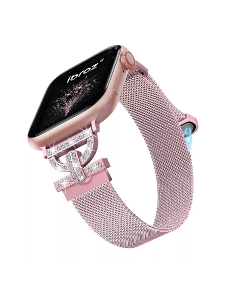 copy of Bracelet Hermy en maille milanaise Apple Watch avec finition Strass et fermeture magnétique - Starlight