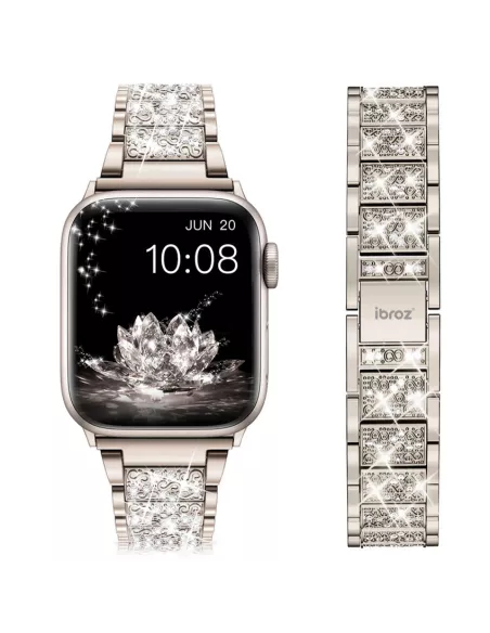 copy of Bracelet Hermy en maille milanaise Apple Watch avec finition Strass et fermeture magnétique - Starlight