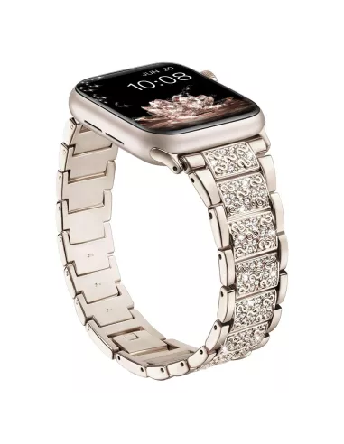 copy of Bracelet Hermy en maille milanaise Apple Watch avec finition Strass et fermeture magnétique - Starlight