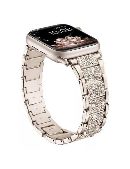 copy of Bracelet Hermy en maille milanaise Apple Watch avec finition Strass et fermeture magnétique - Starlight